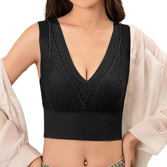 Soutien-gorge cache-poitrine en dentelle confortable et offrant un bon maintien