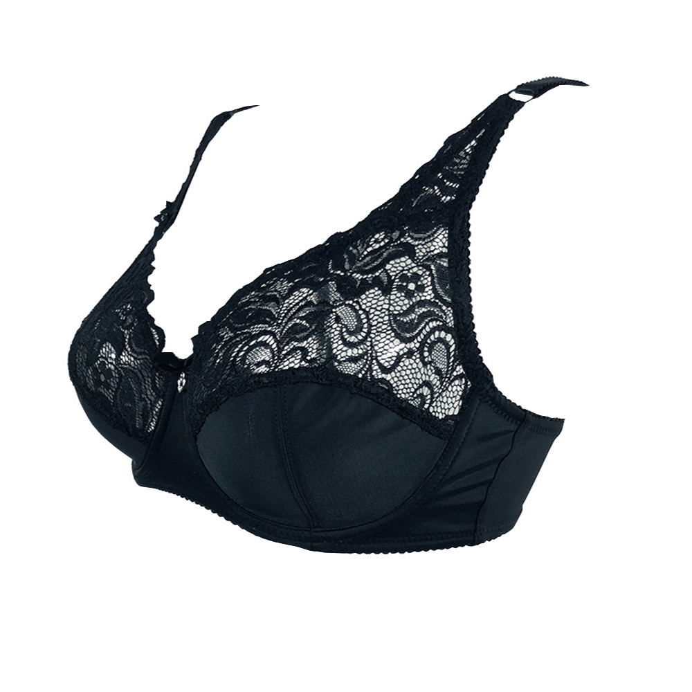 Soutien-gorge cache-cœur à armatures en dentelle grande taille