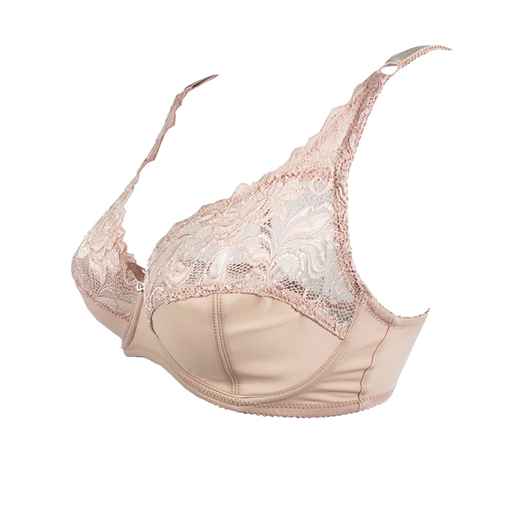 Soutien-gorge cache-cœur à armatures en dentelle grande taille