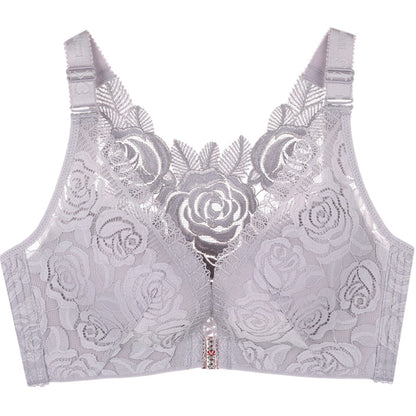 Front Closure Wireless Embroidery Bra