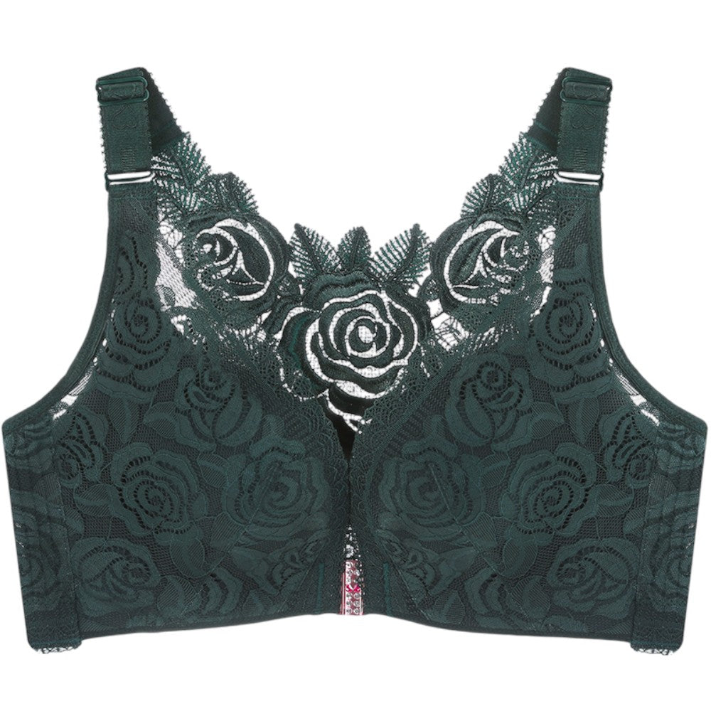 Front Closure Wireless Embroidery Bra