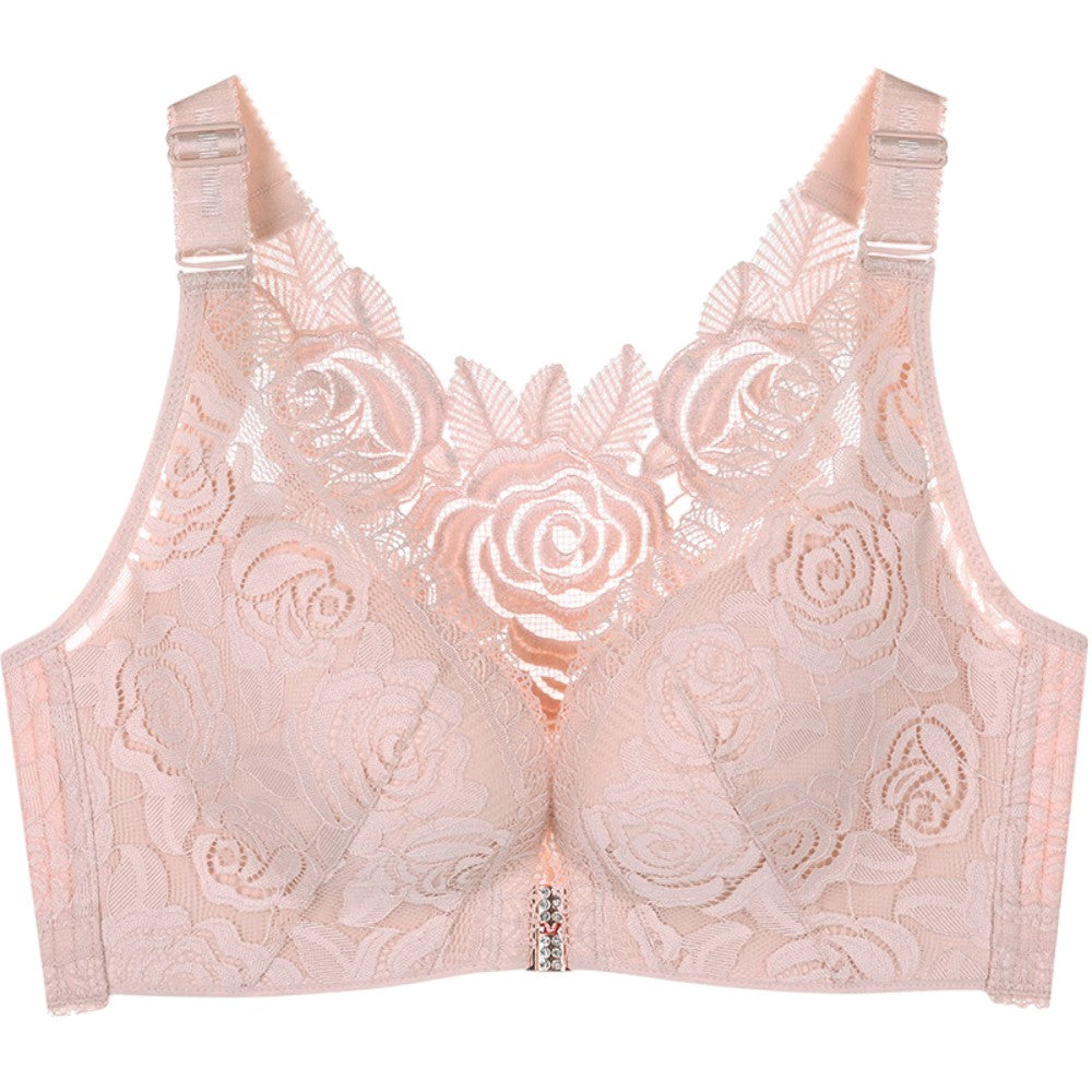 Front Closure Wireless Embroidery Bra