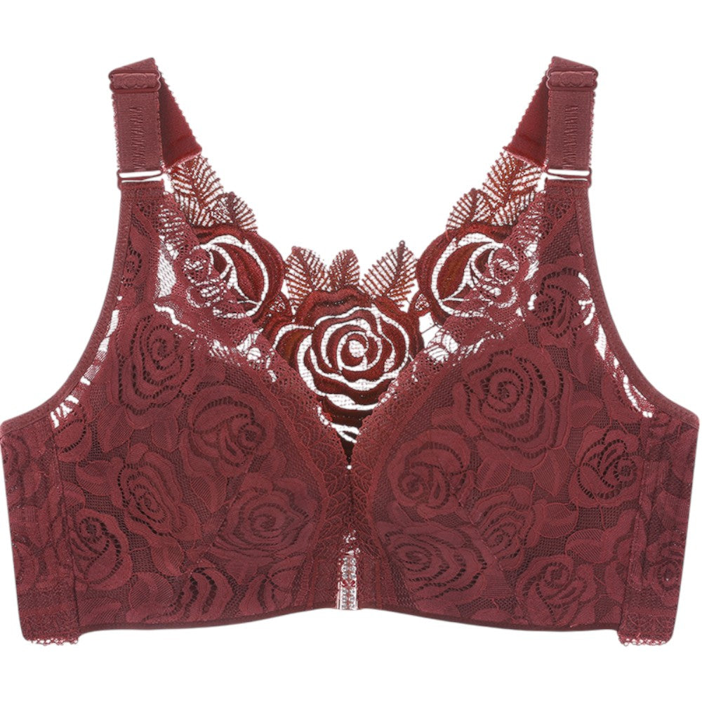 Front Closure Wireless Embroidery Bra