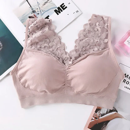 Lace Seamless Wireless Push-Up Bra