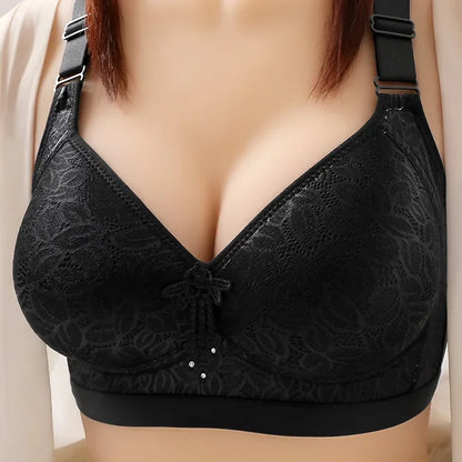 Sexy Lace Solid Color Wireless Push Up Bra