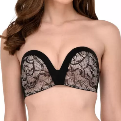 Soutien-gorge push-up en dentelle sans bretelles